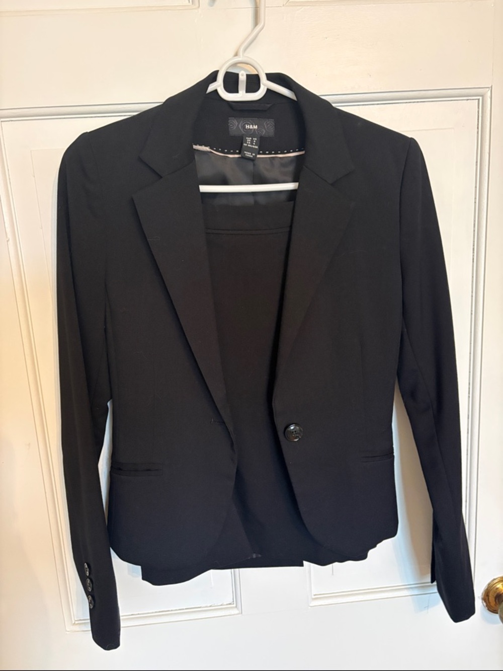 H&M Women's Black Single-Button Blazer and Skirt Suit Set